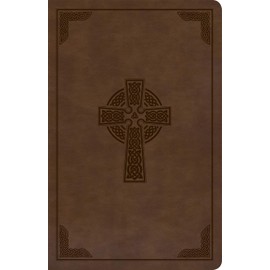 KJV Large Print Personal Size Reference Bible, Brown Celtic Cross LeatherTouch
