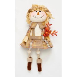 Worth Imports 10" Harvest Sitting Girl, Set of 2 Scarecrow, Multicolor
