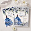 DORIS HOME 50Pcs Glitter Silver Butterfly Quinceanera Invitations, 5" x