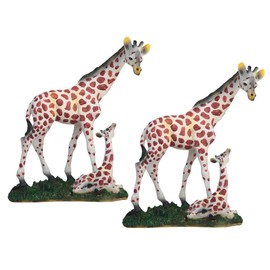 ICE ARMOR 2-PC Gift Set 7" H Giraffe with Baby Figurine Statue Ornament Home Room Office Decor Ideas for Housewarming, Holidays and Birthdays