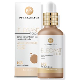 PUREZA NATUR Serum hidratante Ácido hialurónico + FPS 30 + Color Elegant touch 50ml (N3 Medium Deep)