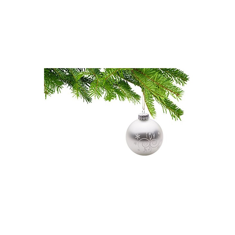 mugesh Christmas Bauble Ornaments, Silver, Beautiful Gift for Musicians (7