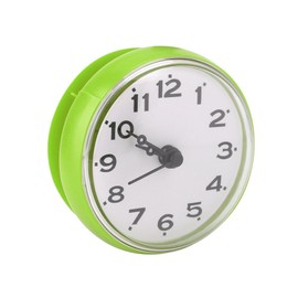Waterproof Clock Wall Clock Strong Suction Cup Mini Size Waterproof Bathroom Clock Bathroom Clock Waterproof Clock Bathroom Clock Bathroom Supplies for Kitchen (Green)