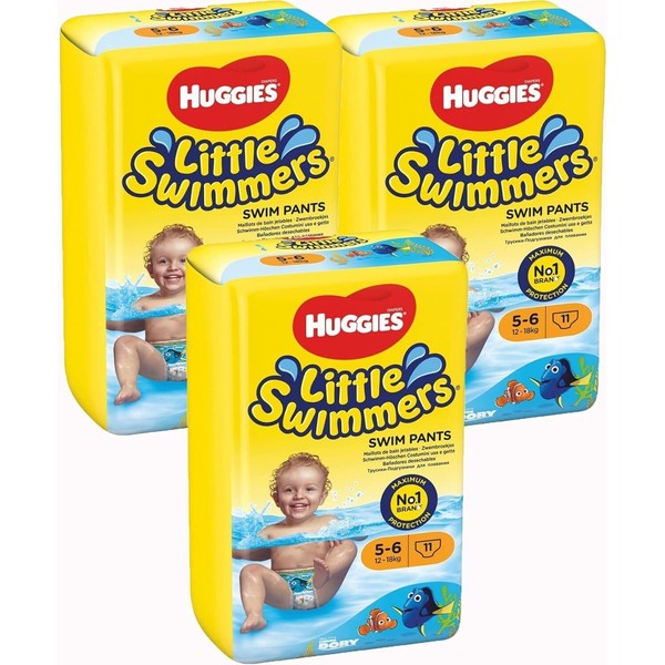 HUGGIES Little Swimmers Baby Disposable Swim Diapers Pants Size 5-6,