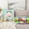 HOYYU Easter Eggs Bunny Tail Throw Pillow Covers 18x18 Set