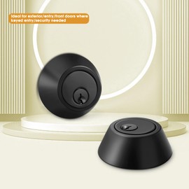 Gobrico Black Keyed Alike Double Cylinder Deadbolts Door Locks Round Keyed Both Sides Combo Door Locksets with Same Key for Exterior or Interior Doors 3 Pack