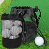 2Pack Golf Ball Storage Bag，Black Golf Ball Pouch Bags with
