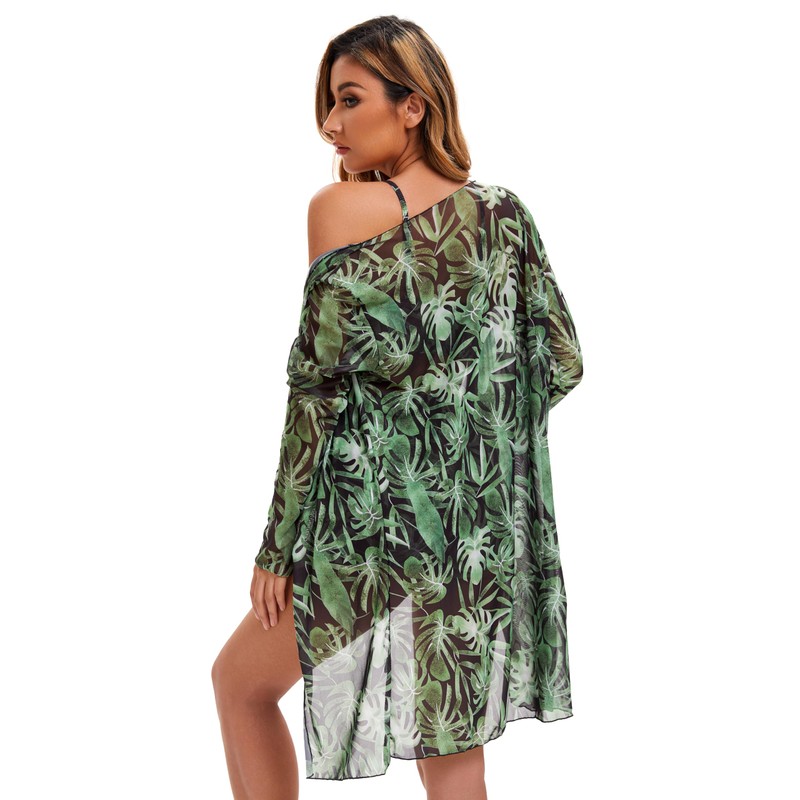 Yknktstc Womens 3 Pieces Bikini Set Swimsuit Tropical Beach Cover