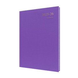 Collins 'Essentials' 12 Month Mid/Academic Year Planner, July 2025-July 2026 Day-to-Page Appointments Diary, A4 Hard Cover, Purple