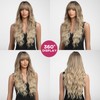 YOUGRACE Blonde Wig with Bangs Long Wavy Ombre Wigs for