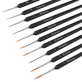 Walnutty 10PCS Detail Paint Brush, Premium Miniature Painting Brushes Kit, Mini Paints Brush Set for Acrylic, Watercolor, Oil, Face, Nail, Scale Model Painting, Line Drawing(Black)