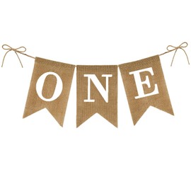 Moguri One High Chair Banner, First Birthday High Chair Banner, 1st Birthday High Chair Banner, Hessian One High Chair Banner for Boys or Girls, A Banner for Baby