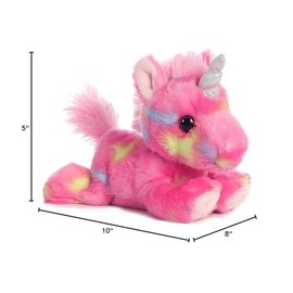 Aurora® Vibrant Bright Fancies™ Jellyroll Unicorn™ Stuffed Animal - Eye-Catching Fun - Delightful Cuddles - Pink 7 Inches