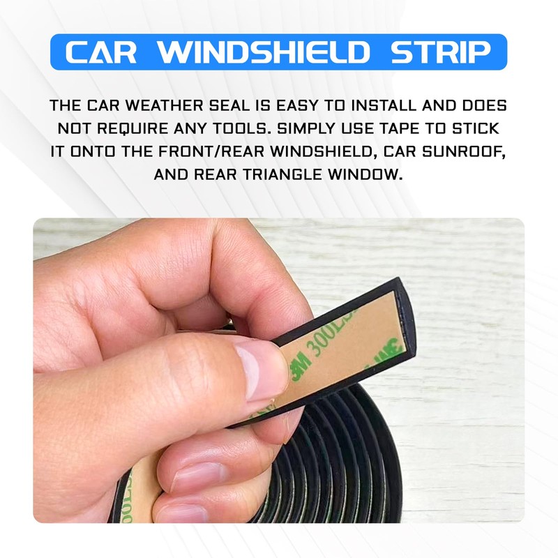 UZZH 23Ft Car Sunroof Seal Strip, Windshield Rubber Seal Strip,