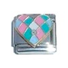 Stylysh Charms Patchwork Quilt Love Heart Enamel Italian 9mm Link