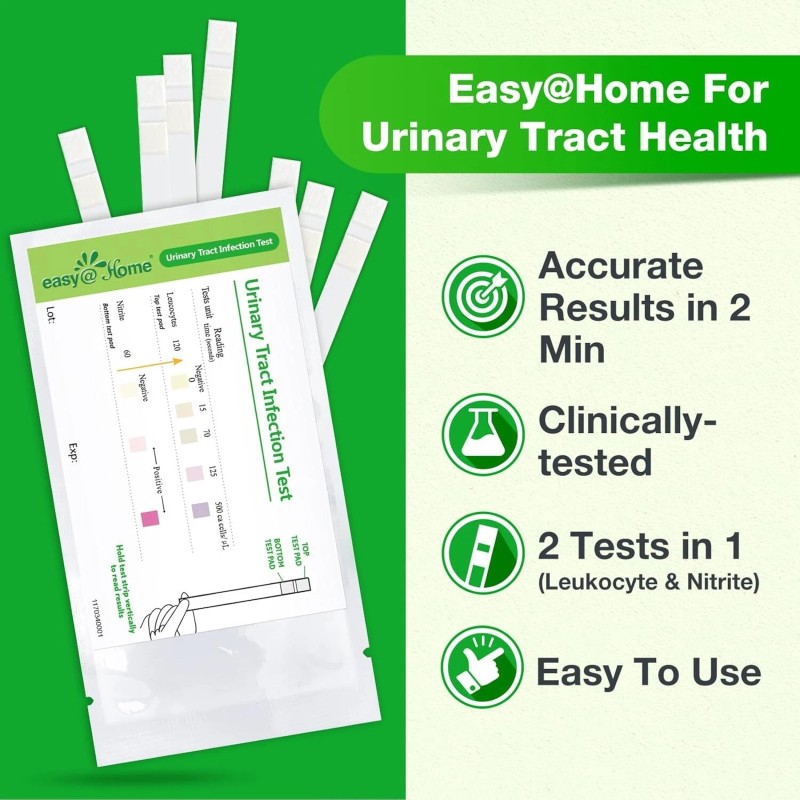 Easy@Home UTI Test Strips Urinary Tract Infection 40 Pouches/Box (UTI-40P)