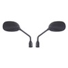 Pair of black motorcycles mirrors, universal fit, 10mm, rectangle, long