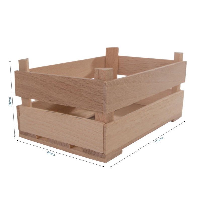 Wooden Decorative Tiny Mini Crates | Extra Small 125 x