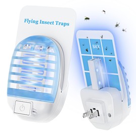 BAMMY Bug Zapper Indoor – Fly Trap Indoor Plug-in with 2 Devices & 6 Sticky Refills, Dual-Function Fruit Fly Catcher for Gnats, Moths, Mosquitoes and More