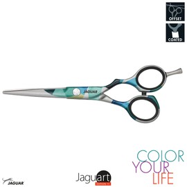 JAGUAR JaguART IN MOTION 5.5 Inch Hairdressing Scissors Offset Design Anti-Allergy Resistant High-Tech Coating in Photo Quality Made in Germany