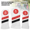 3PCS PU Leather Waterproof Thicken Lining Golf Putter Head Cover