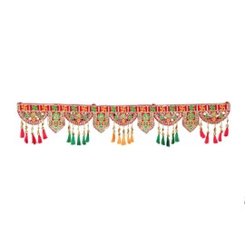 Handcrafted Swastik Door Toran Decorative Hanging Bandanwar for Decorations Indian Wedding Puja Pooja Festival Theme Décor Traditional Toran Bandhanwar For Home Entrance Temple(Size 42")