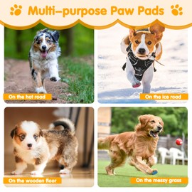 Dog Paw Protector Toe Grips for Senior Dogs Anti Slip Dog Paw Pads for Hot Pavement Whole Paws Pads for Dogs Traction Dog Boots & paw Protectors Stickers for Dogs feet (Black, XXL) 24pcs