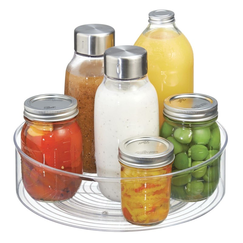 mDesign Lazy Susan Kitchen Rack - Practical Spice Rack For