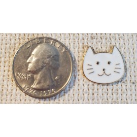 Unbranded Happy Cat White Cat Face Magnetic Needle Minder Cross Stitch Embroidery