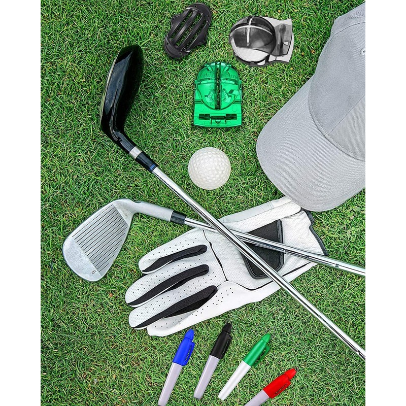 Geeorzo Golf Ball Marker Kits, 4 Pieces Alignment Sets for