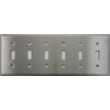 Brushed Satin Stainless Steel 6 Gang Toggle Switch Wall Plate