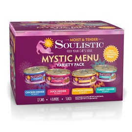 Soulistic Moist & Tender Mystic Menu Variety Pack Wet Cat Food, 5.5 oz., Count of 12