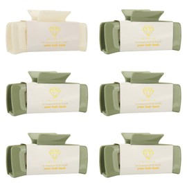 Loanzeg 6pcs Bridesmaid Proposal Gifts 4.1 Inch Square Set of 6 Bachelorette Hair Claw Clips ideas Bridal Shower Gift for Wedding Party Favors (White&Smooth Sage Green)