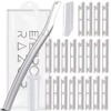 Dermaplaning Tool with 20 Replaceable Blades, Face Exfoliation Razor, Peach