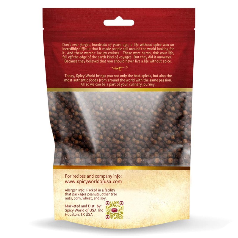 Spicy World Whole Allspice Berries 14 Oz Resealable Bag |
