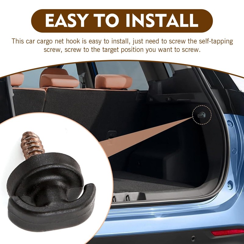 Anyhut 8PCS Luggage Net Hooks, Trunk Mount Hook Kit, Universal