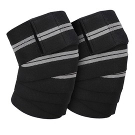 Sparkaesth Rodilleras gym,Wraps para Rodilla,vendas para rodillas gym,Knee Wraps,coderas para gym,1 Par Rodilleras de Compresion，Fitness, Levantar Pesas（Negro + gris）