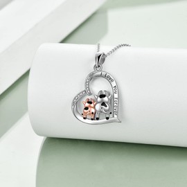 SHEAISRS Cow Necklace for Women I Love You 925 Sterling Silver Cow Gifts Pendant Jewelry Birthday for Her