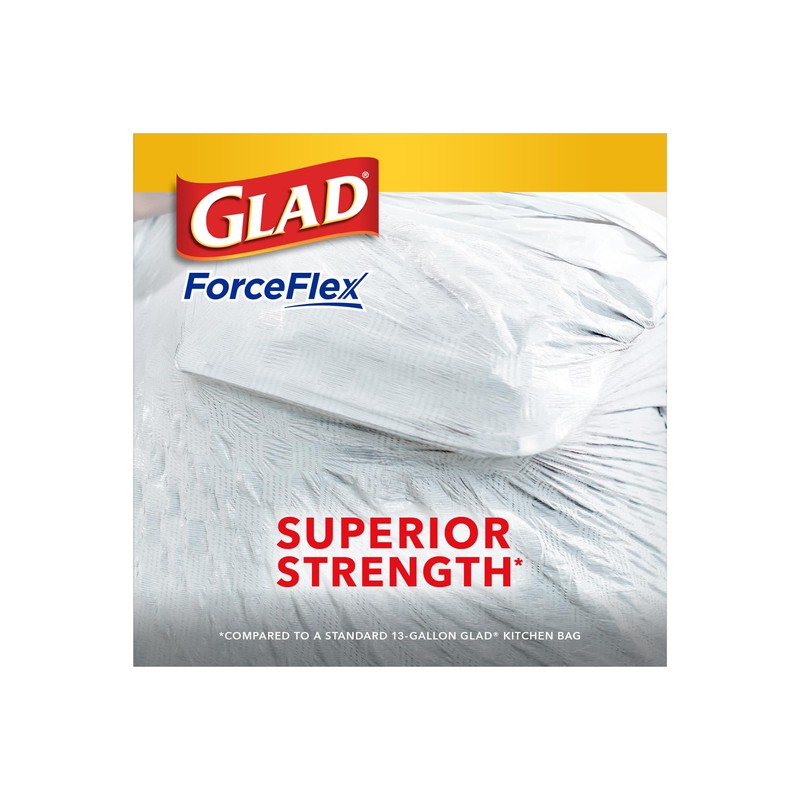 Glad 13 Gallon Tall Kitchen Drawstring Trash Bags, 120 Count