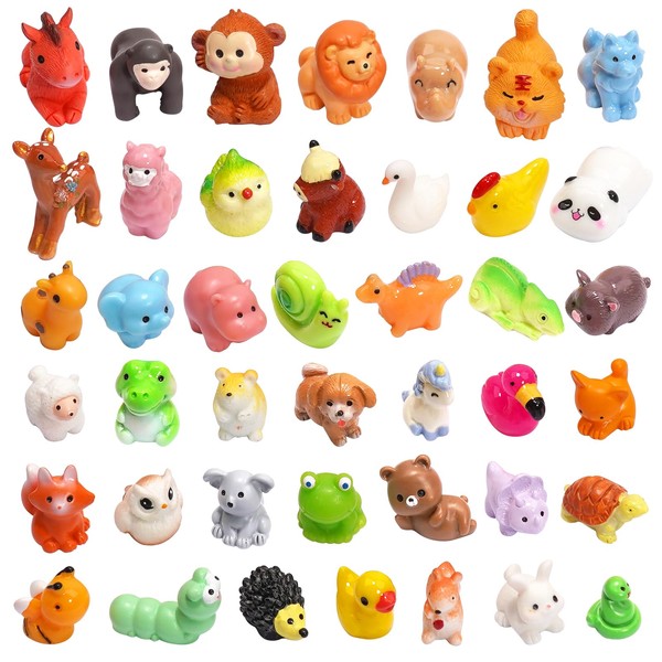 Mini Resin Animals Figures for Fairy Garden Accessories, 42 PCS