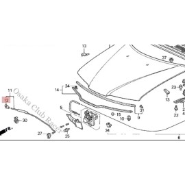Honda Genuine OEM 92-96 Honda Prelude Hood Prop Open Stay End Clip New 74146-SJ4-000