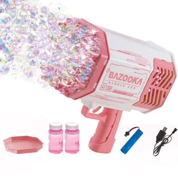 Bubble Gun Machine Automatic 69 Hole Bubble Blaster Gun Blower for Kids Toy Outdoor Indoor Birthday Wedding Party