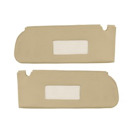 KBH Car Sun Visor Cover for Chevy Tahoe Suburban & GMC Yukon 1995 1996 1997 1998 1999, Left and Right Side Sunvisor Covering, Vinyl Leather Trim, Anti-Scratch, Tan