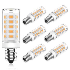 KLG E12 LED Candelabra Bulb 4W Equivalent to 40W T3/T4 E12 Candelabra Base Bulbs, Soft White 3000K for Ceiling Fan, Chandelier AC120V, Not Dimmable 6 Pack