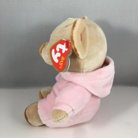 Ty BABY TY PJ BEAR PINK (Non-Removable Pajamas) (Regular Size 7 Inch) NEW Plush Toy