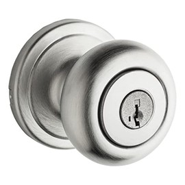 Kwikset 750H-S Vestibule Function Hancock Single Cylinder Keyed Entry Knobset with Interior Knob Always Free with SmartKey - Satin Chrome