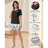 Amissz Women's Short Pyjamas with V-Neck Shorty Women Sleepwear Two