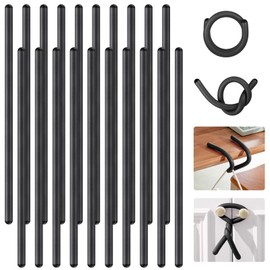 20 Pcs 17 Inch EVA Foam Twist Rubber Ties Reusable Bendable Cable Tie Straps Flexible Heavy Duty Twisty Ties for Organizing Cords Bundling (Black)