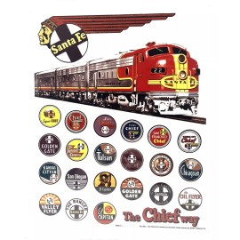 Santa Fe Railroad Metal Sign | Heritage Logos | 12"x10" | AT&SF | Made in USA