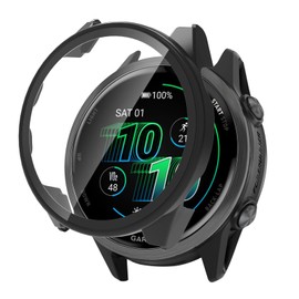 YealRed For Garmin Forerunner 570 42mm Case, Lightweight, PC + Tempered Glass, Protective Cover, 9H Hardness, Easy Installation, One-Piece, Full Protection, Anti-Scratch, Shockproof, HD High